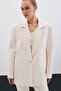 Front Single Button Long Jacket - Beige - 5