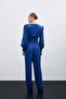 Pleated Satin Crepe Trousers - Indigo - 6