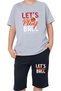 3-Piece Beach-Ball-Bro Printed Boys' Short Sleeve Double Pocket Capri Bottom-Top Set - 7