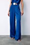 Casual Crepe Satin Trousers - Sax Blue - 6