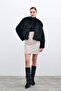Raised Leather Skirt - Stone - 3