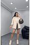 Women's Shawl Neck Button-Free Pocket Stripe Print Lined Foldable Sleeve Blazer Jacket