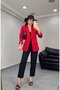 Women's Shawl Neck Button-Free Pocket Leopard Pattern Lined Foldable Sleeve Blazer Jacket - 3