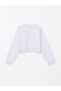 Özmarka New Season Crew Neck Plain Oversized Crop Women's Sweatshirt - 6