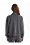 Lcwk Stand Collar Printed Long Sleeve Oversize Women's Sweatshirt - 4