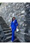 Women's Jacket and Trousers Suit with Belt - 2