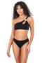 Women's Cut Out Detailed Textured Black Bikini Set - 2