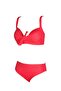 Women's Bow and Stone Detailed Large Size Pomegranate Flower Bikini Set - 2