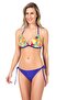 Women's Half Padded Patterned Purple Bikini Set