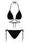 Beria Women's Cross Tie Detailed Triangle String Black Bikini Set - 3