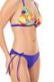 Women's Half Padded Patterned Purple Bikini Set - 2