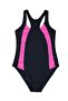 Girl's Piece Black Swimming Athlete Swimsuit