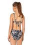 Women's Plus Size Supported Gather Detailed Shawl Patterned Bikini Set - 2