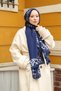 Glittering Solid Color Leopard Transition Silky Shawl - 2