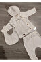 5-Piece Ribbed Newborn Hospital Discharge Set with Bow Tie, 100% Cotton Baby Bodysuit Set Mevlüt Set - 8