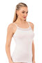Özkan 26819 Women's Cotton Modal Tulle Detailed Thin Strap Undershirt - 4