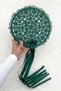 Green Floral Shiny Stone Bridal Tambourine, Wedding Henna Promise Circumcision Bachelorette Bride with Bell 25cm, 1 Piece