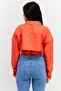 Women Spread Collar Long Sleeve Plain Top, Red - 2