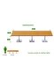 Ristoran 500PE-360 12 Seater Square Modular Pantry Table - Light Walnut - 4