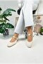 Daily White Ballet Flats Pearl Banded Heels Adjustable Buckle Oval Toe Lightweight Comfortable Shoes 381 - 5