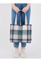 |   Women's Bag |   Canvas |   Large Size |   Lined |   Snap Fastener |   Inner Pocket |   Plaid |   Casual