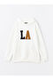 Ecru Long Sleeve Embroidered Men's Thick Hoodie - 5
