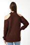 Women's Half Fisherman Shoulder Low-cut Casual Knitwear Sweater - 6