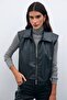 Zippered Leather Vest - Black - 3