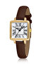 Square Case Leather Cord Women's Wristwatch Brown-Gold Pl-1484B8X - 2