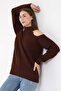 Women's Half Fisherman Shoulder Low-cut Casual Knitwear Sweater - 5