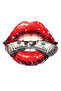 Cracked Red Lip Car, Motorcycle, Helmet, Laptop, Glass Sticker 13X10 cm
