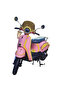 Turtle 50 Benzinli Scooter - Pembe/Sarı