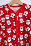 100% Cotton Christmas Themed Santa Claus Print Red Jumpsuit - 5