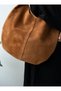 Genuine Suede Leather Bag with a Kitten Bag Pouch - 3
