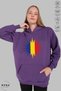 Unisex Hoodie Long Sleeve Romania Printed Hooded Raster Oversize Cotton Sweatshirt - 5