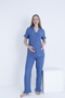 Front Button Shirt Collar Adjustable Waist Elastic Woven Maternity and Maternity Pajamas Set