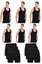 Men's Cotton 6-Piece Black Undershirt and 6-Piece Black Boxer 12-Piece Set