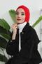 Combed Cotton Bonnet with Cross Detail on the Front, Tb-4, Tb-4, Red