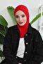 Combed Cotton Bonnet with Cross Detail on the Front, Tb-4, Tb-4, Red - 3