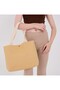 |   Canvas Women's Bag, Large Size, Lined, Snap Fastener, Inner Pocket, Beige, Casual - 3
