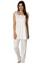 Women's Ecru Lace Strappy Cotton Maternity Pajama Set