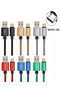 كابل شحن سريع Micro USB أحمر بطول 1 متر، بقوة 2.4 أمبير، مصنوع من النايلون، مناسب لهواتف أندرويد A3/A5/A7... - 7