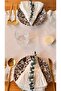 100% Cotton Raw Linen Runner 40X110 cm Scallop Frilled Bohemian Placemat, Dining Table - 7