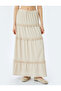 High Waist Ruffled Midi Skirt with Elastic Waist Wrap - 3