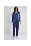 Women's Satin Ribbed Shirt Pants Woven Pajamas Set