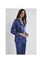Women's Satin Ribbed Shirt Pants Woven Pajamas Set - 3