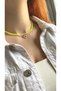 Women's Natural Stone Quartz Necklace, Women's Necklace, Thin Heart Choker, Design Necklace, Yellow - 3