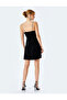 Crystal Stone Embroidered Thin Strap Mini Velvet Dress - 4