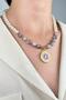 Lilac Zodiac Medallion End Pearl and Bead Necklace - 3