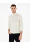 Ecru Slim Fit Half Fisherman Knitwear Sweater 50300498-Vr019